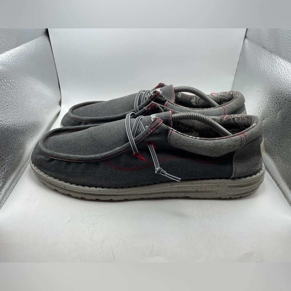Hey Dude Wally Flow Jet black Men's loafers size 13